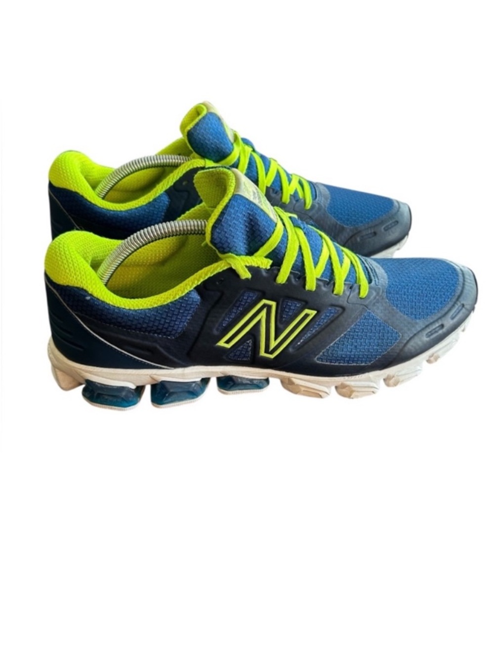EUC NEW BALANCE 1850 Navy Neon Yellow Men's Athletic running Shoes 11.5 sporty